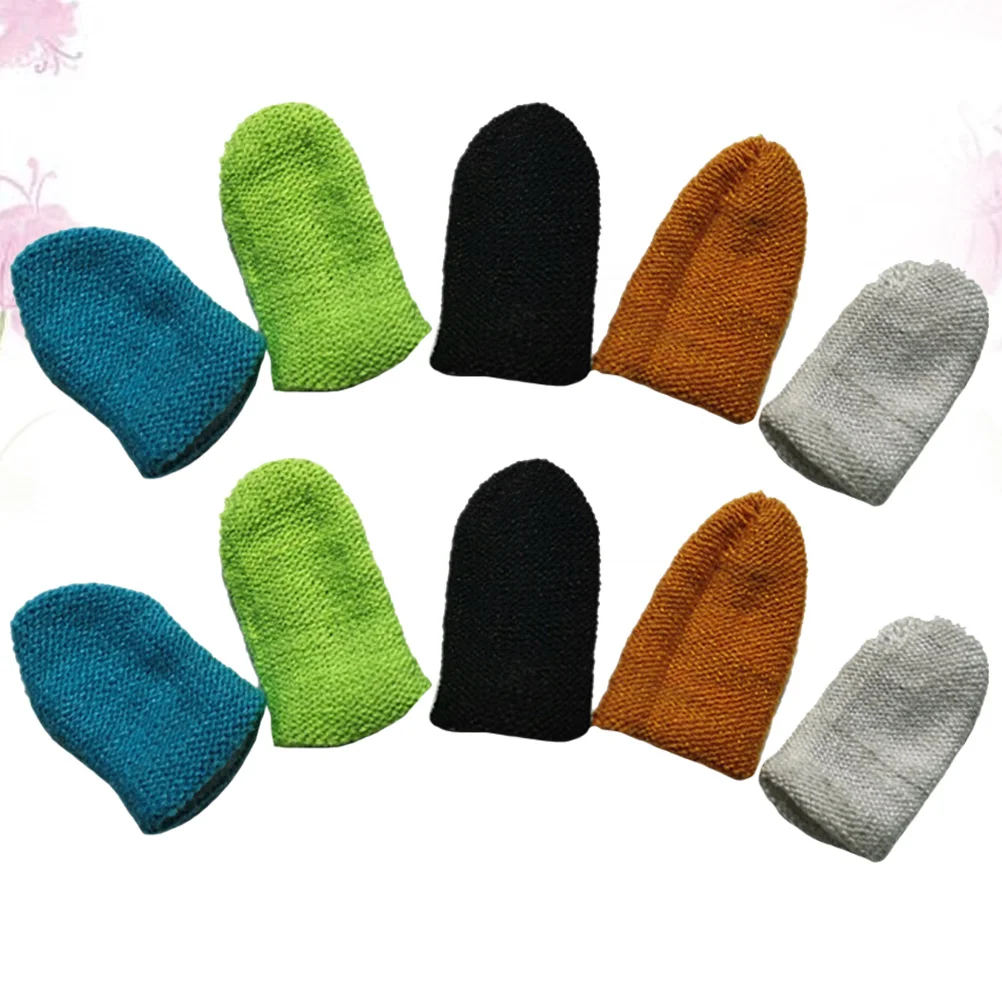 

10 Pcs Screen Touch Finger Cover Anti-slip Thumb Sleeve Cots Anti-swaeat Phone Game Playing Accessory Sleeves for