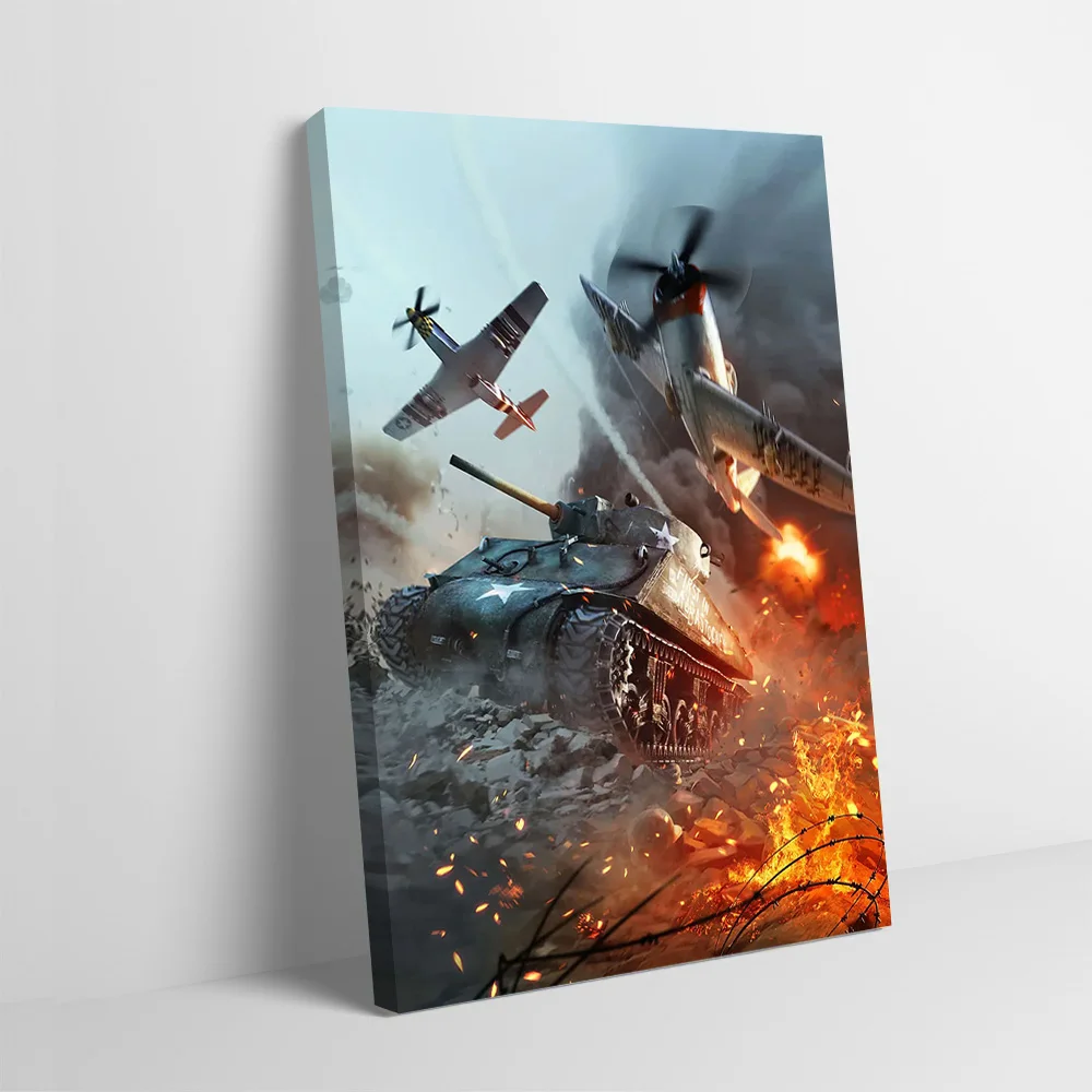 War Thunder Attack Printing Poster Customizable Pictures Wall Art Canvas Painting Gift for Interior Decoration Gaming Decor Room