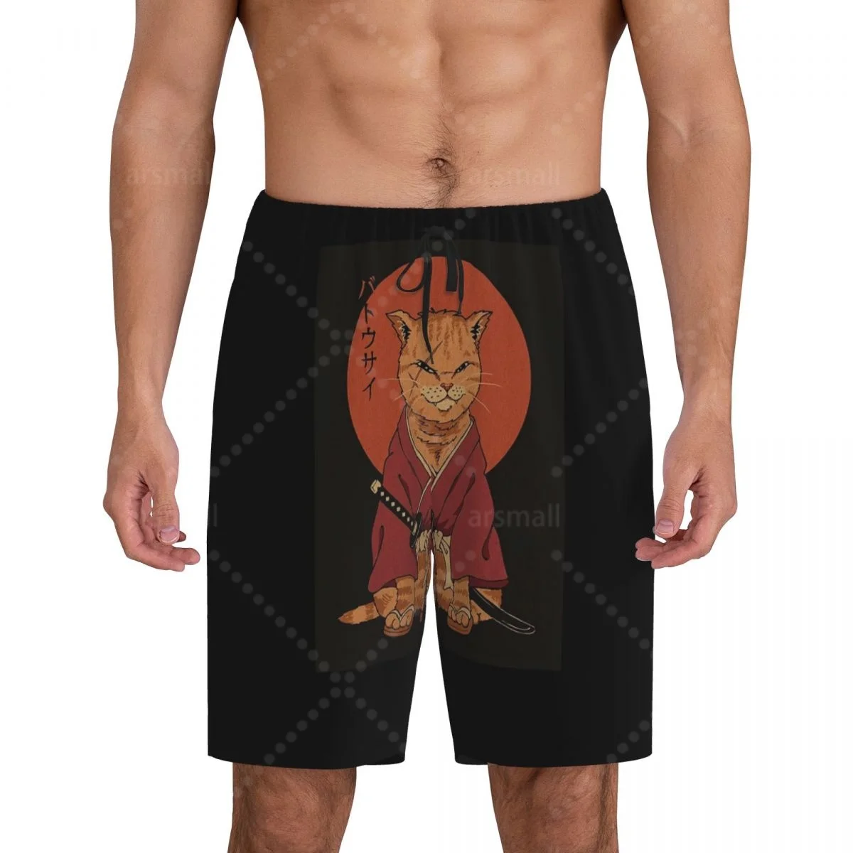 

Neko Shinobi Cat Men's Cool Flat Horn Shorts Street Stretch Shorts Beach Shorts Daily Wear Underwear Sleepwear