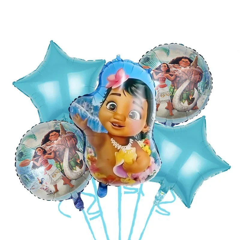 Disney Cartoon Animation Double sided Moana Ocean Wonderland 18 inch Children's Birthday Party Decorative Balloon Set