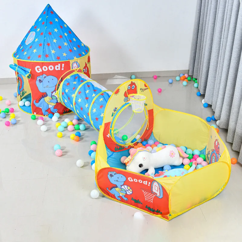 

Cartoon Children's Tent Beach Toys Ball Pool Portable Kids Tent 3 in 1 Pop-up Tent Play House Outdoor Child Teepee Toy Tents