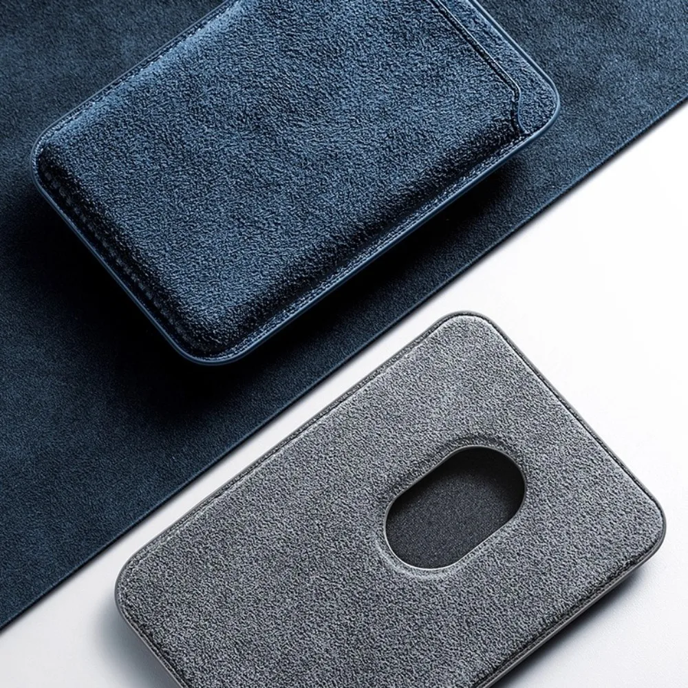 

Hellopie Magnetic Wallet with MagSafe Minimalist for iPhone 17 16 15 14 13 12 Pro Max Italy Alcantara Leather High-end Business