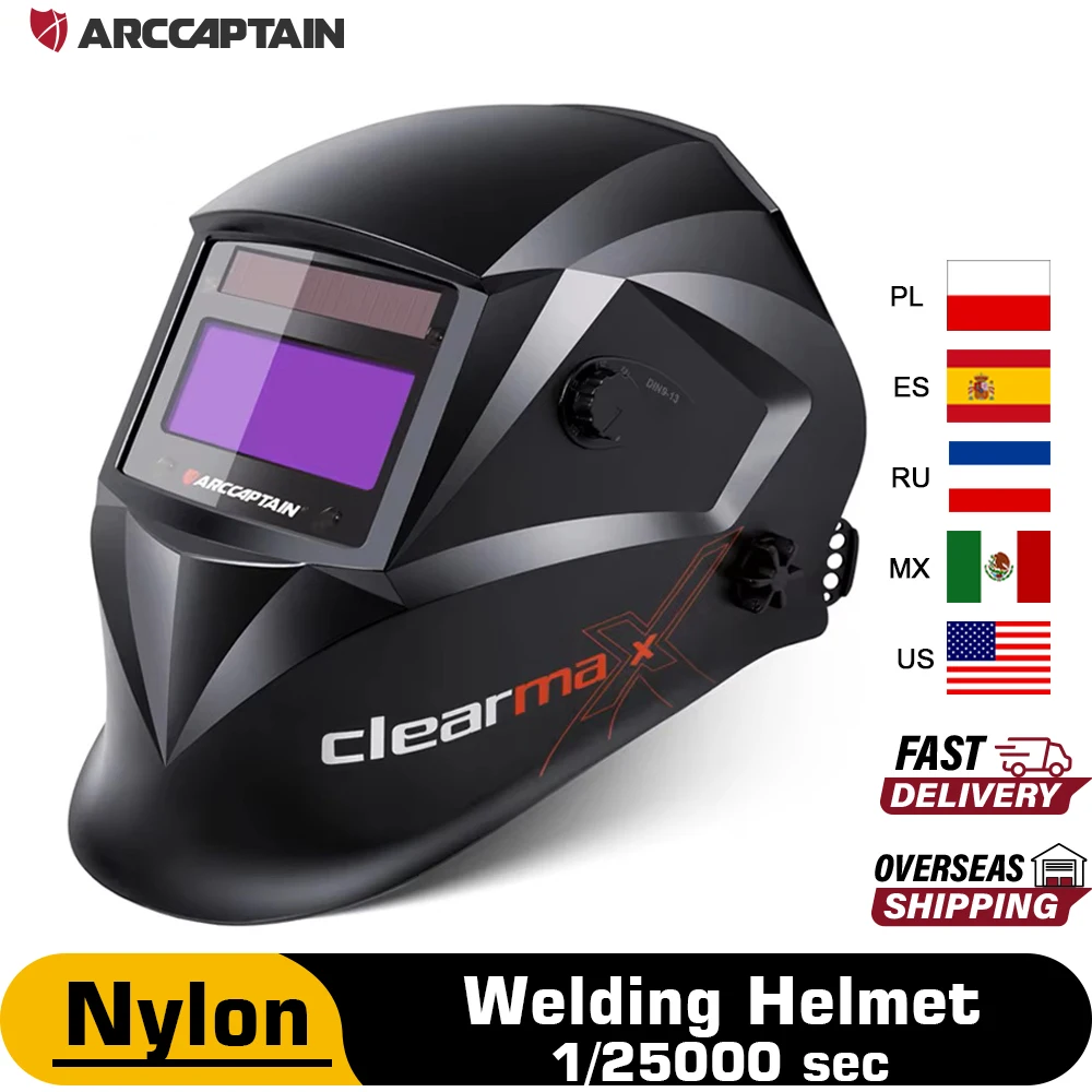 ARCCAPTAIN Welding Mask Solar Automatic Darkening Light Filter Glasses Hood Welding Helmet Face Cap For MIG ARC MMA TIG Cut