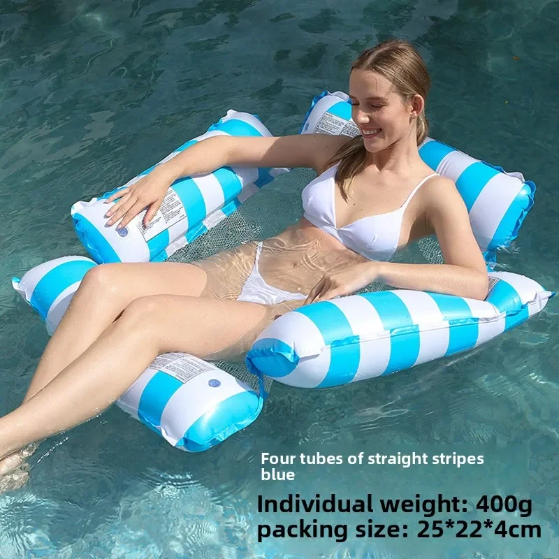 1PCS Eco-Friendly PVC Inflatable Reclining Chair with Adjustable Folding Backrest for Outdoor Pool Float Bed Summer Relaxation image 6