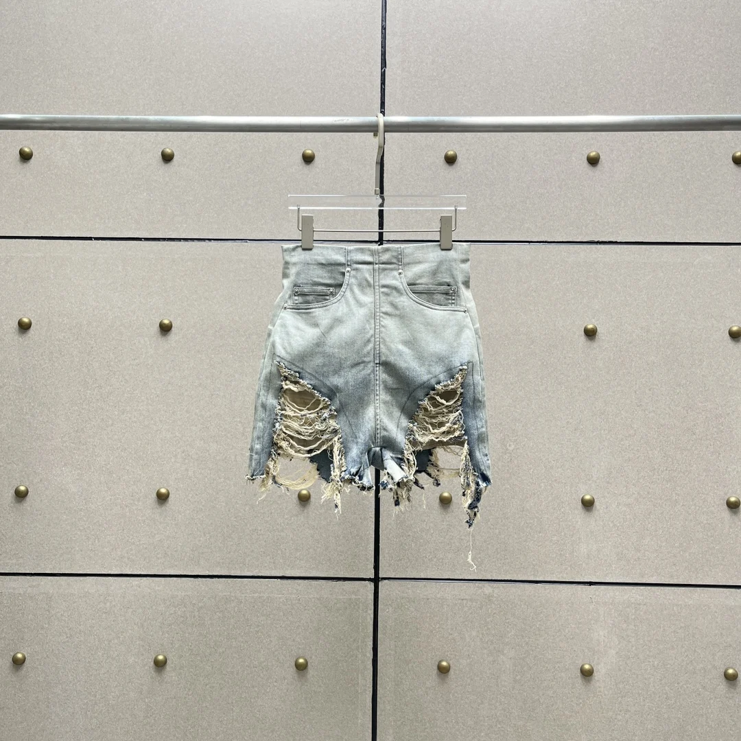 2026 Women's High Waist Ripped Denim Shorts | Extreme Distressed Raw Hem Washed Jean Shorts
