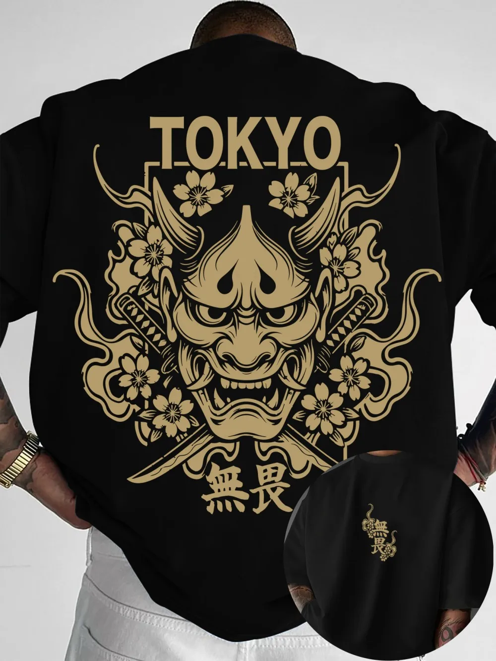 T-shirt à col rond pour hommes, style américain, imprimé fantôme guerrier, confortable et respirant, pour l'extérieur et la rue
