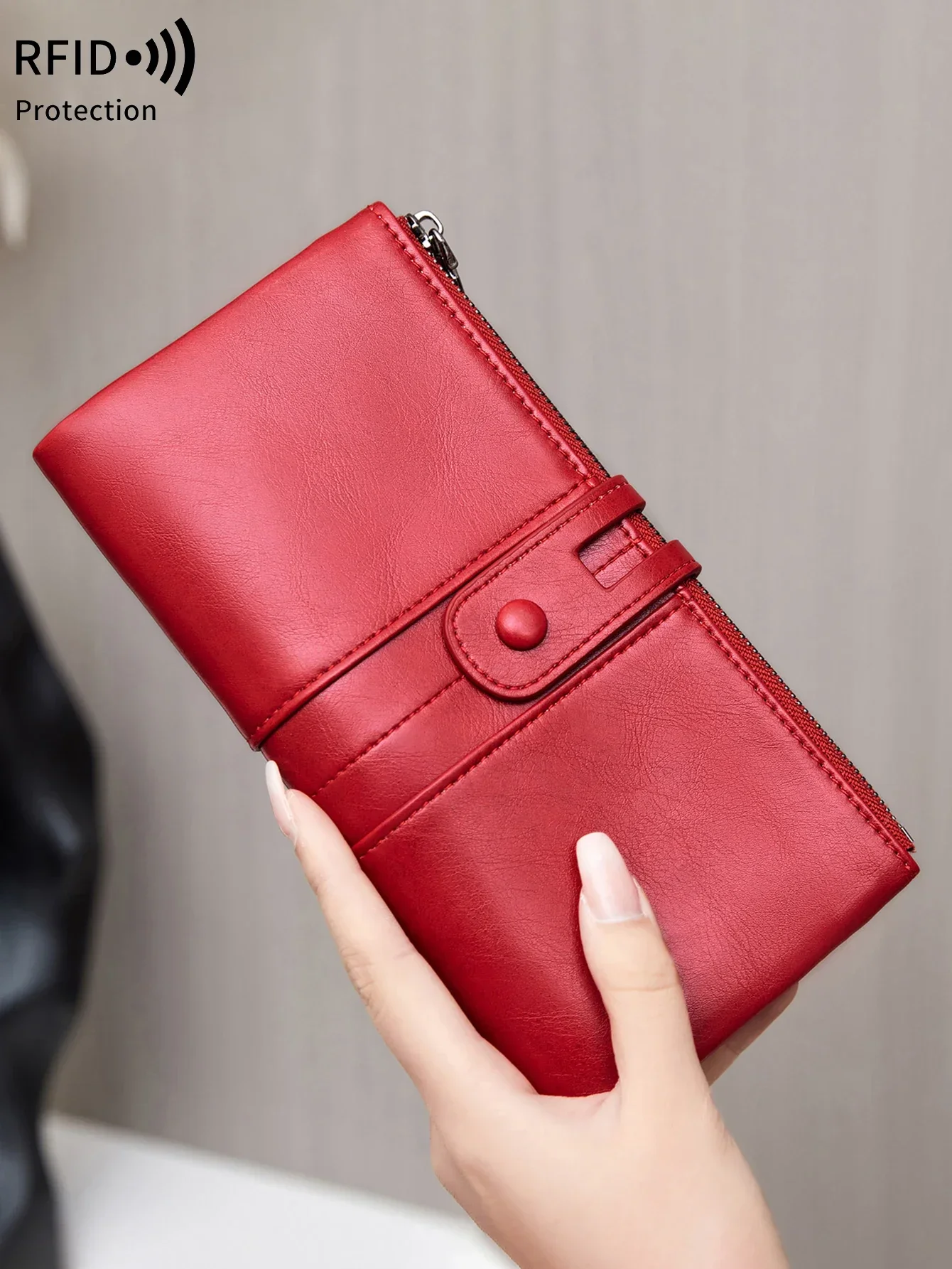 

Fashion Women Wallet Vintage Folding Strap Double Zipper Pocket Short Card Holder High Quality LuxuryPortable Clutch Card Holder