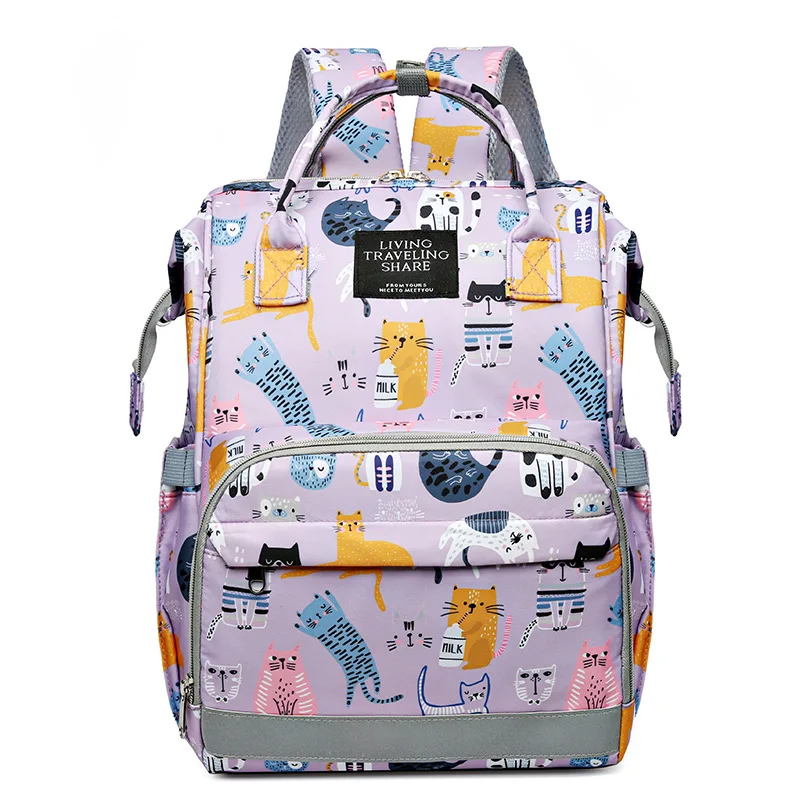 Mommy Bag New Nylon Printed Multi functional Maternal and Baby Bag for Going Out with Kids Large Capacity Lightweight Mom Bag