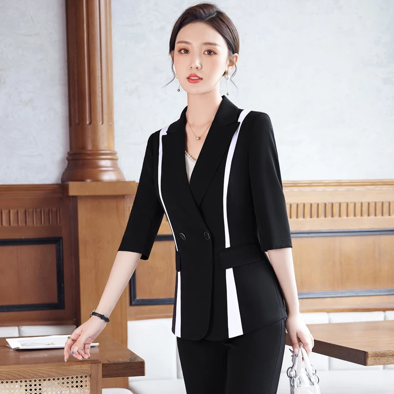 Imagem -06 - Naviu-blazer Formal e Calças Flare para Mulheres Roupas de Trabalho Femininas de Escritório Roupas de Negócios Moda Temperada Verão Novo 2023