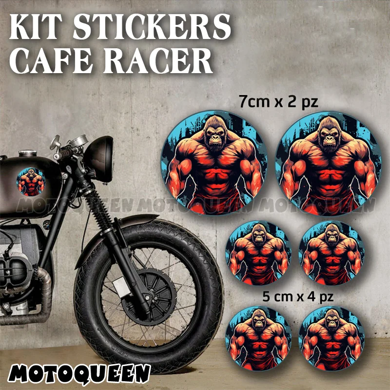 Motorcycle Fairing Helmet Tank Pad Saddlebags Side Cover Decals Cafe Racer Muscles Gorilla Health Club Stickers For Biker Rider