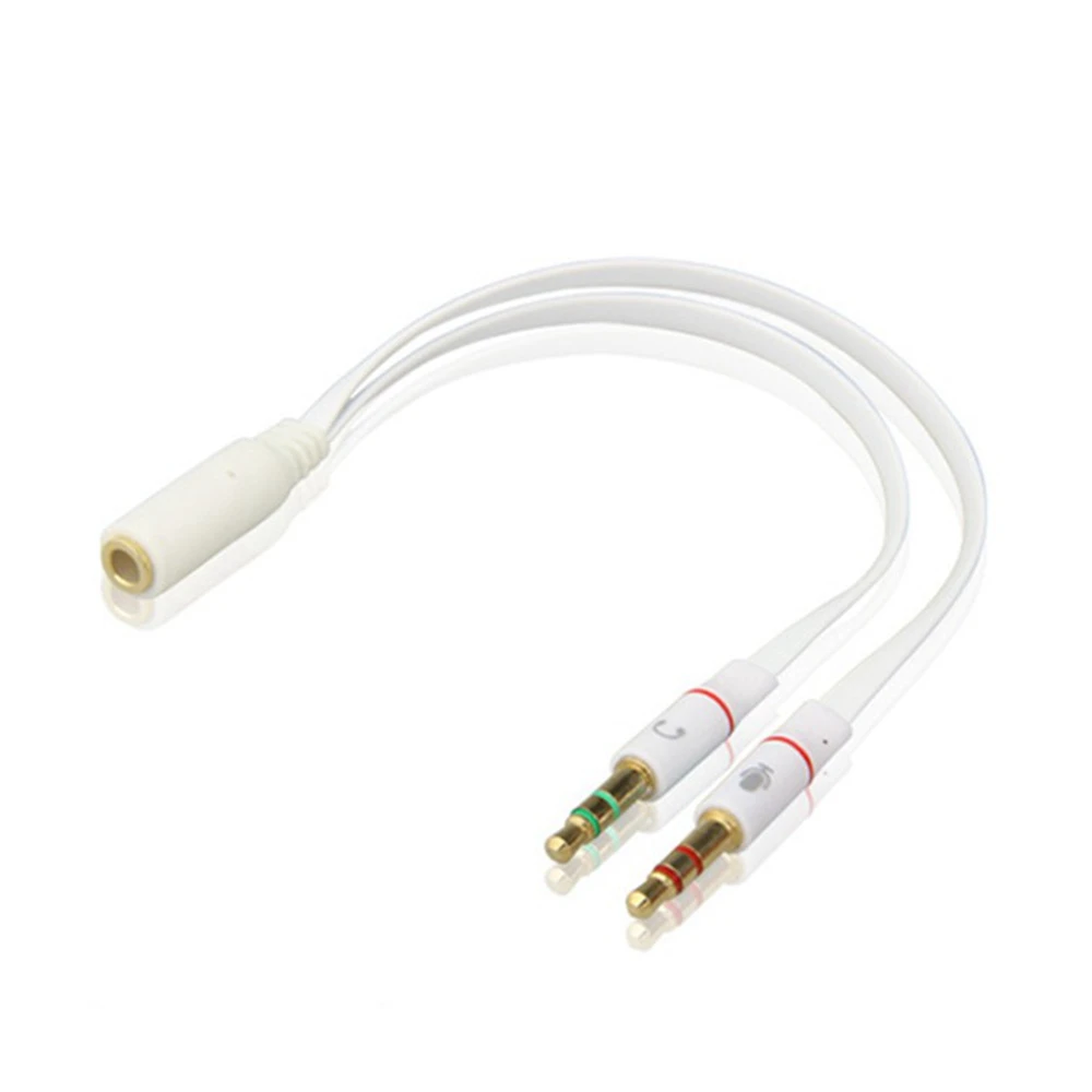 Zwarte 3.5Mm Y Splitter 2 Jack Plug Naar 1 Vrouwelijke Hoofdtelefoon Microfoon Audio Adapter Di 3K