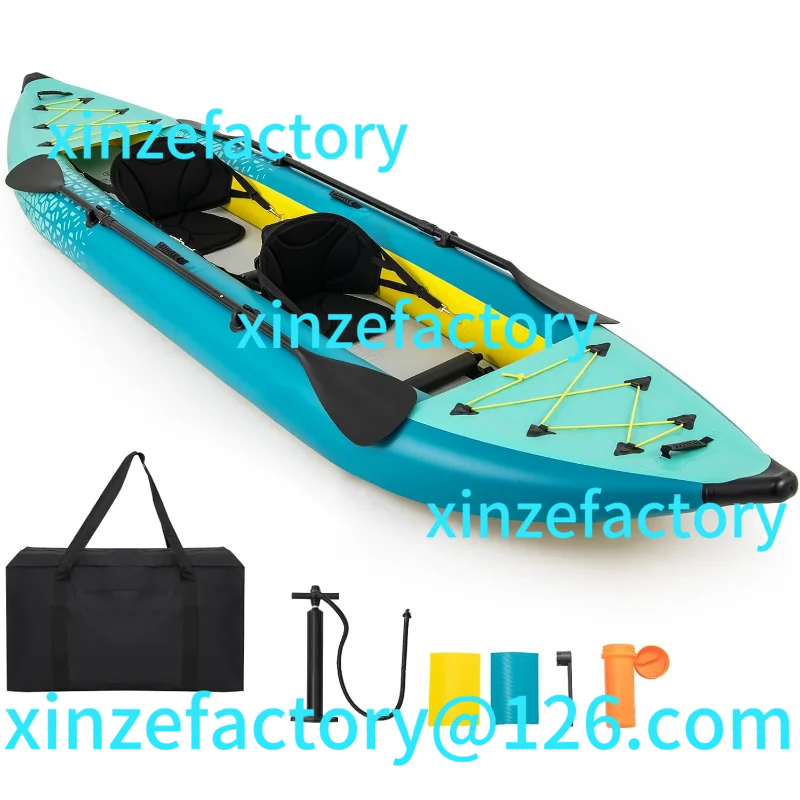 

Be suitable for Inflatable Kayak, 12.5Ft 507lbs Tandem Kayak with 2 Aluminum Paddles, 2 Padded Seats, Footrests, 2 Fins, H