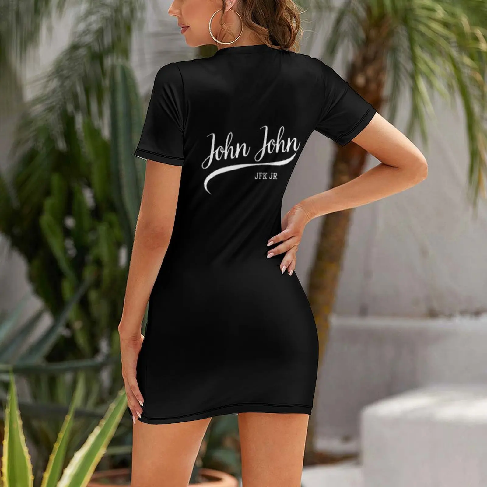 John John JFK JR vestido manga curta para mulheres, vestidos estilo coreano