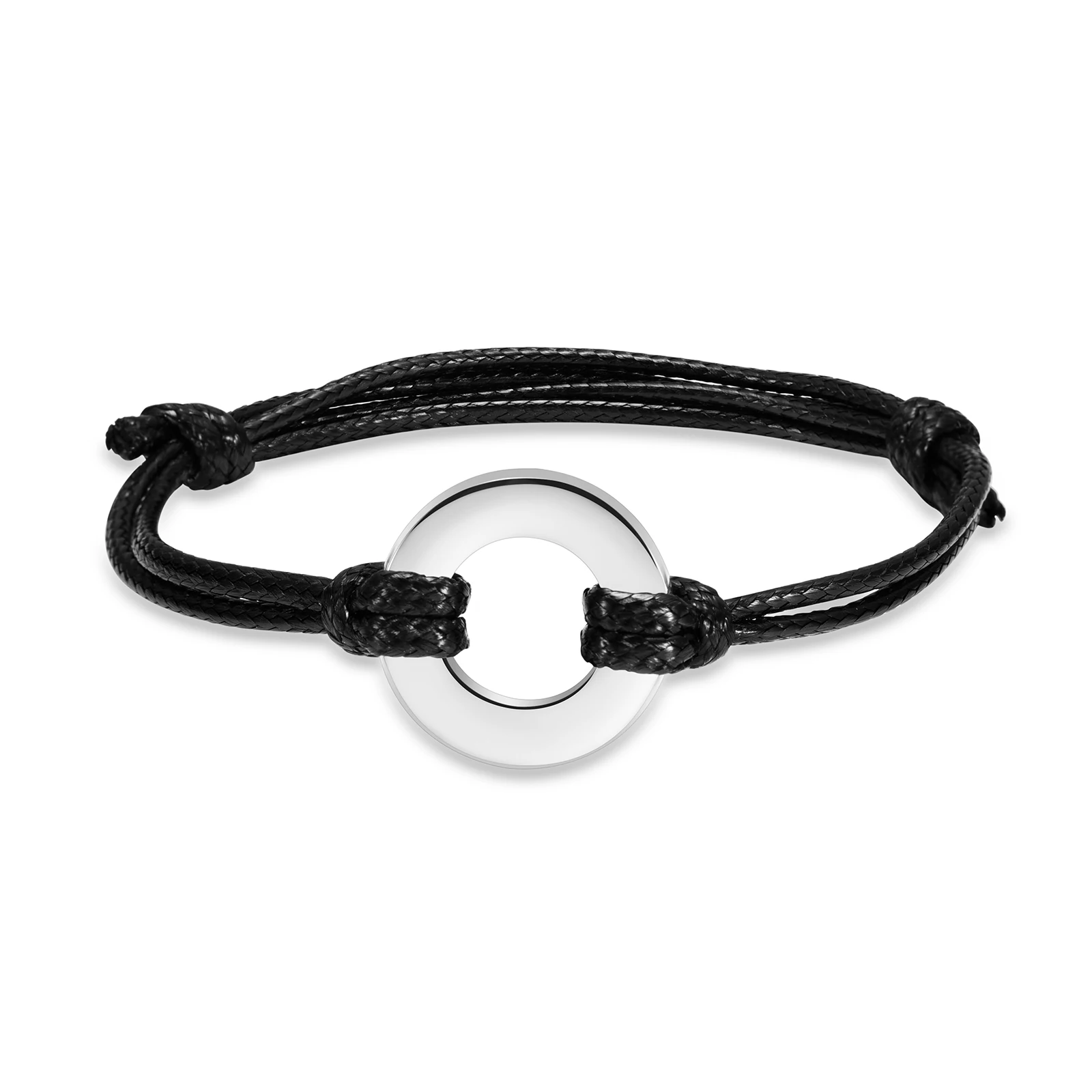 Pulseira de cremação para cinzas círculo ajustável corda de cera memorial urna pulseira para mulheres homens lembrança cremação cinzas jóias