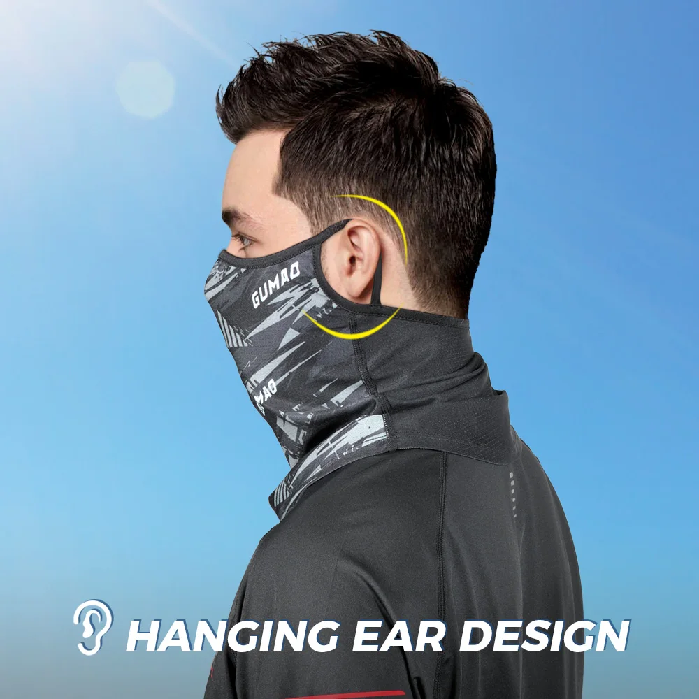 Ice Cooling Sunscreen Mask Women Men Summer Anti-UV Quick-dry Face Scarf Breathable Neck Protection Hanging Ear Loops Headband