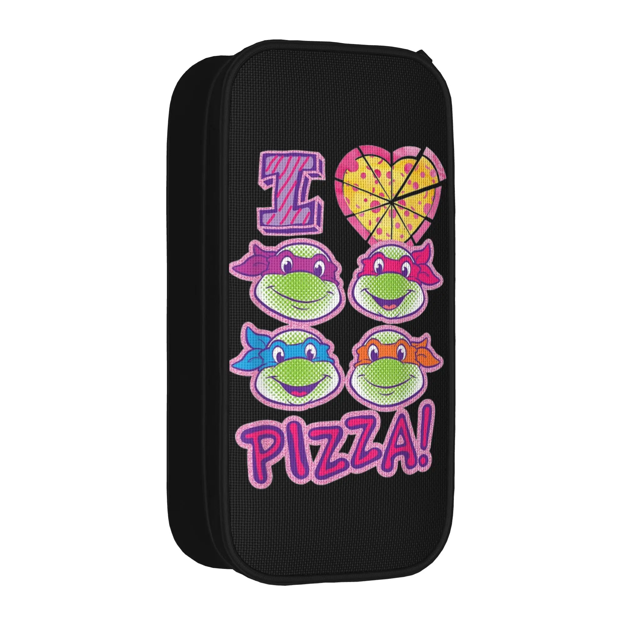 New TMNT T-Turtles Love Pizza Retro Pencil Cases Pencilcases Pen Holder Large Storage Bags School Supplies Cosmetic Stationery