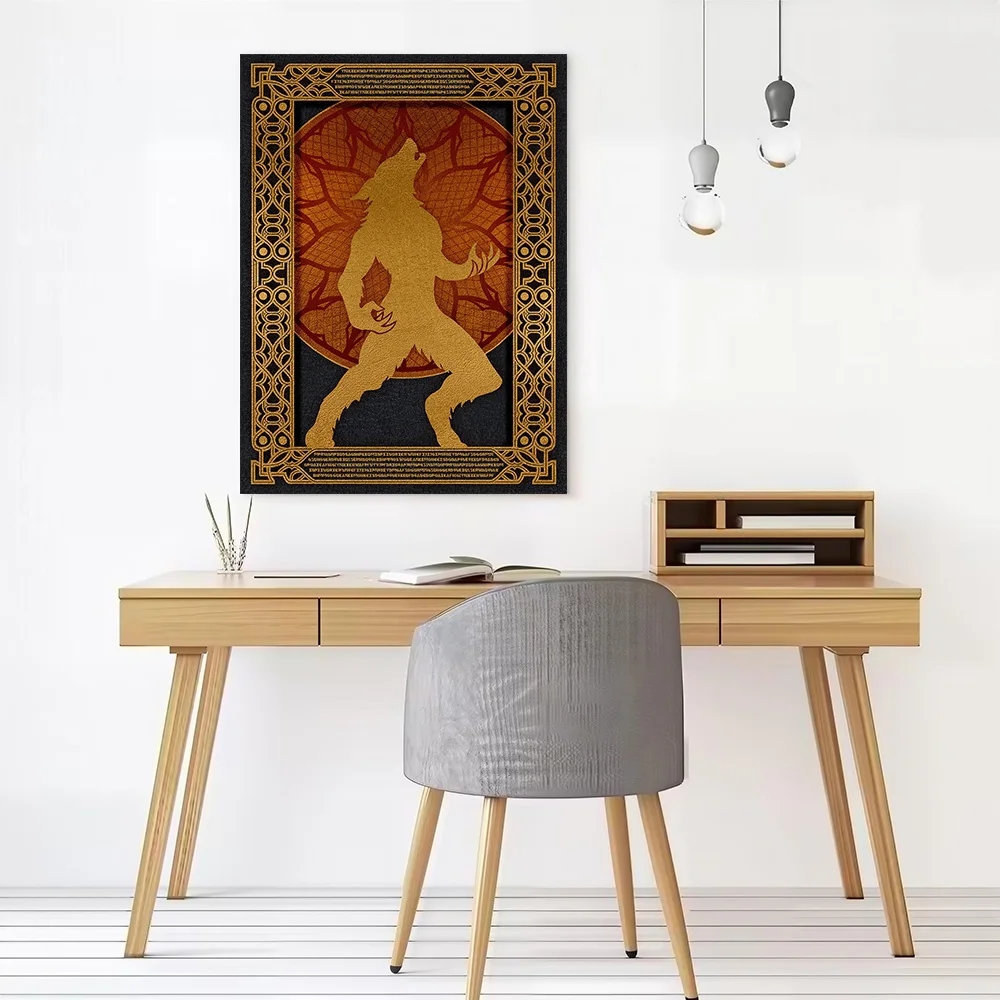 Gothic Werewolf Canvas Poster Wall Art Customizable High Quality Printed Picture for Man's Room Decoration Personalized Painting