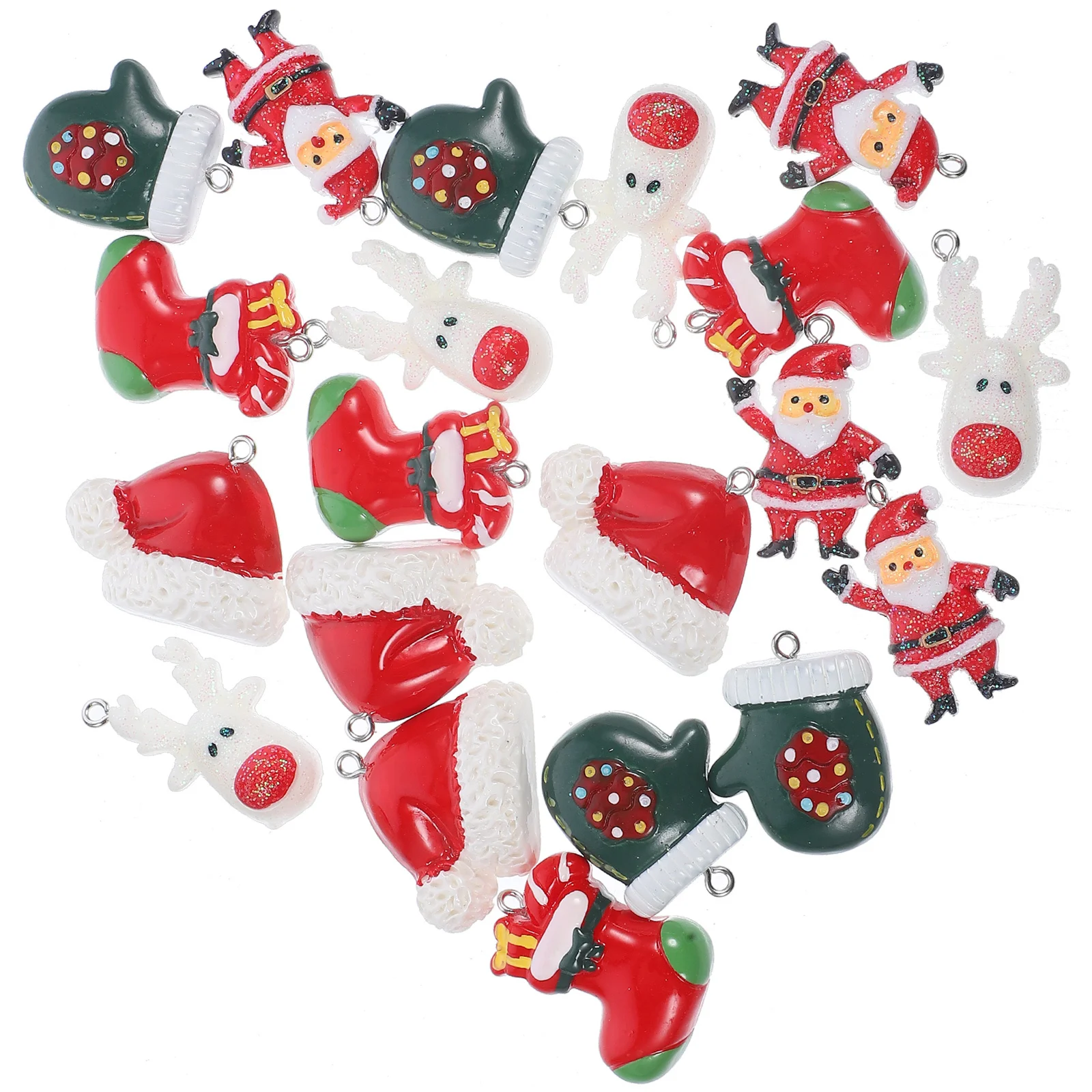 

20pcs Snowman Keychain Christmas Decoration Resin Pendant For Tree Bag Diy Ornament Xmas Supplies Hanging Decors Party Props