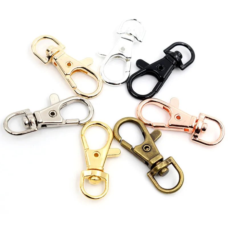 10 Stück Legierungs-Drehkarabinerhaken D-Ring Karabiner Schlüsselanhänger Gürtelschnalle Zubehör für DIY-Bastelarbeiten Schmuck Lanyard Kette – Detail 3