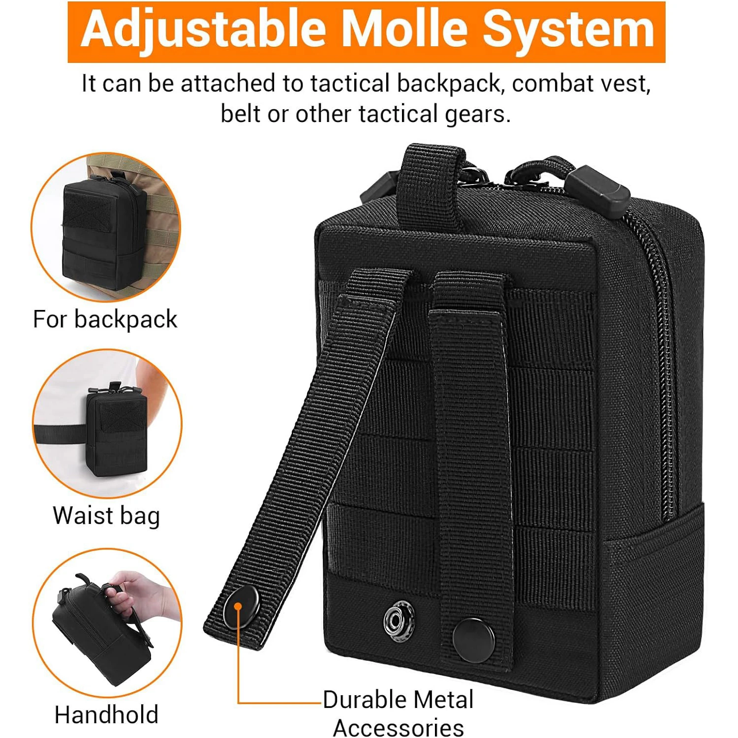 Molle Pouches 600D Small Tactical Waist Bag Water-Resistant Utility EDC Phone Bottle Pouch Men for Outdoor Backpack Attachments