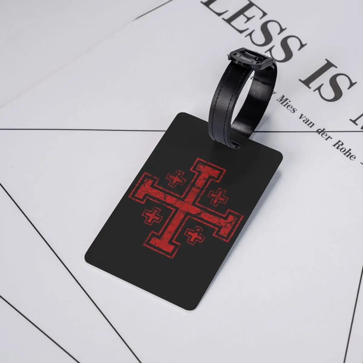 Templer Ritter mittelalter lichen Krieger Symbol Gepäck anhänger mit Visitenkarte Jerusalem Cross Seal Datenschutz ID-Etikett für Reisetasche Koffer