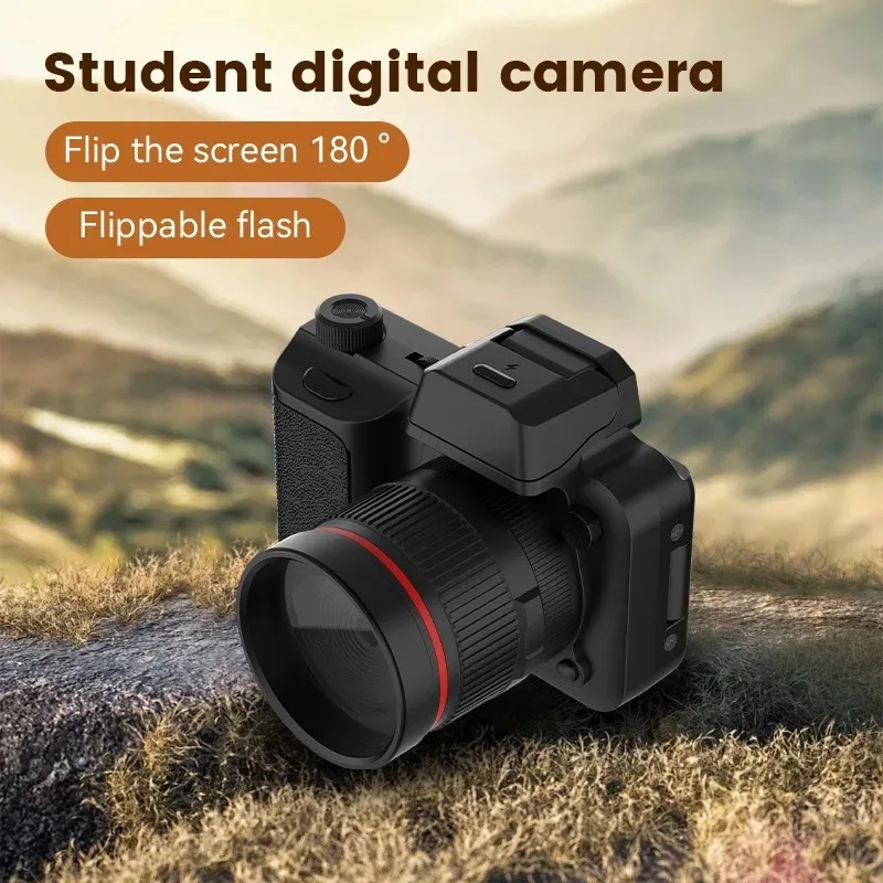 Portable HD Digital Camera with Flip Screen and Built-In Flash – Great for School, Travel, and Student Use