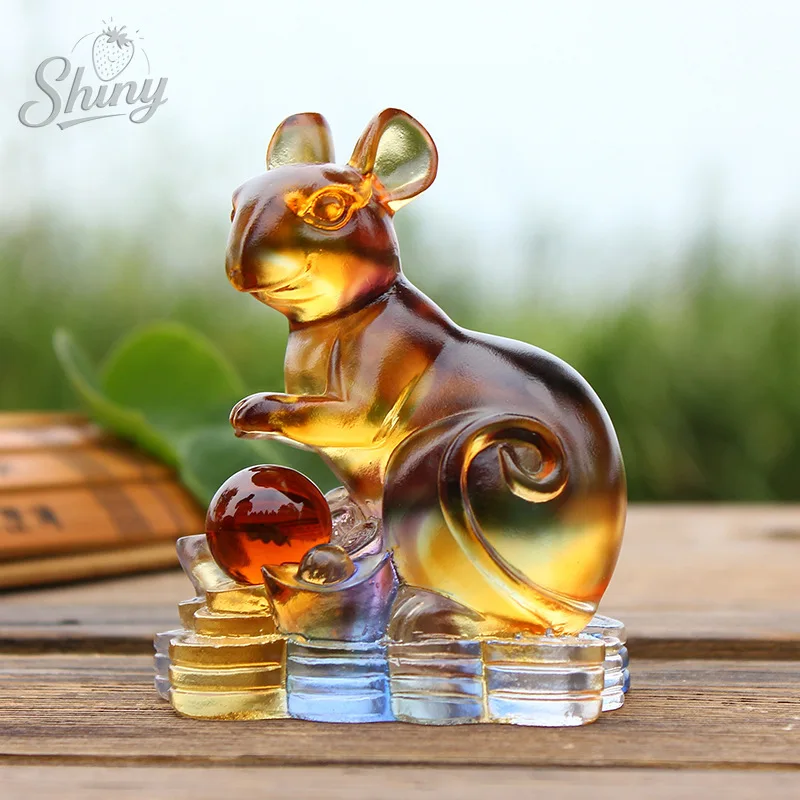 الصقيل الملون الطريقة القديمة لإزالة الشمع إطلاق الحرف الصينية زودياك هدية عيد ميلاد هدايا الأعمال المفروشات المنزلية