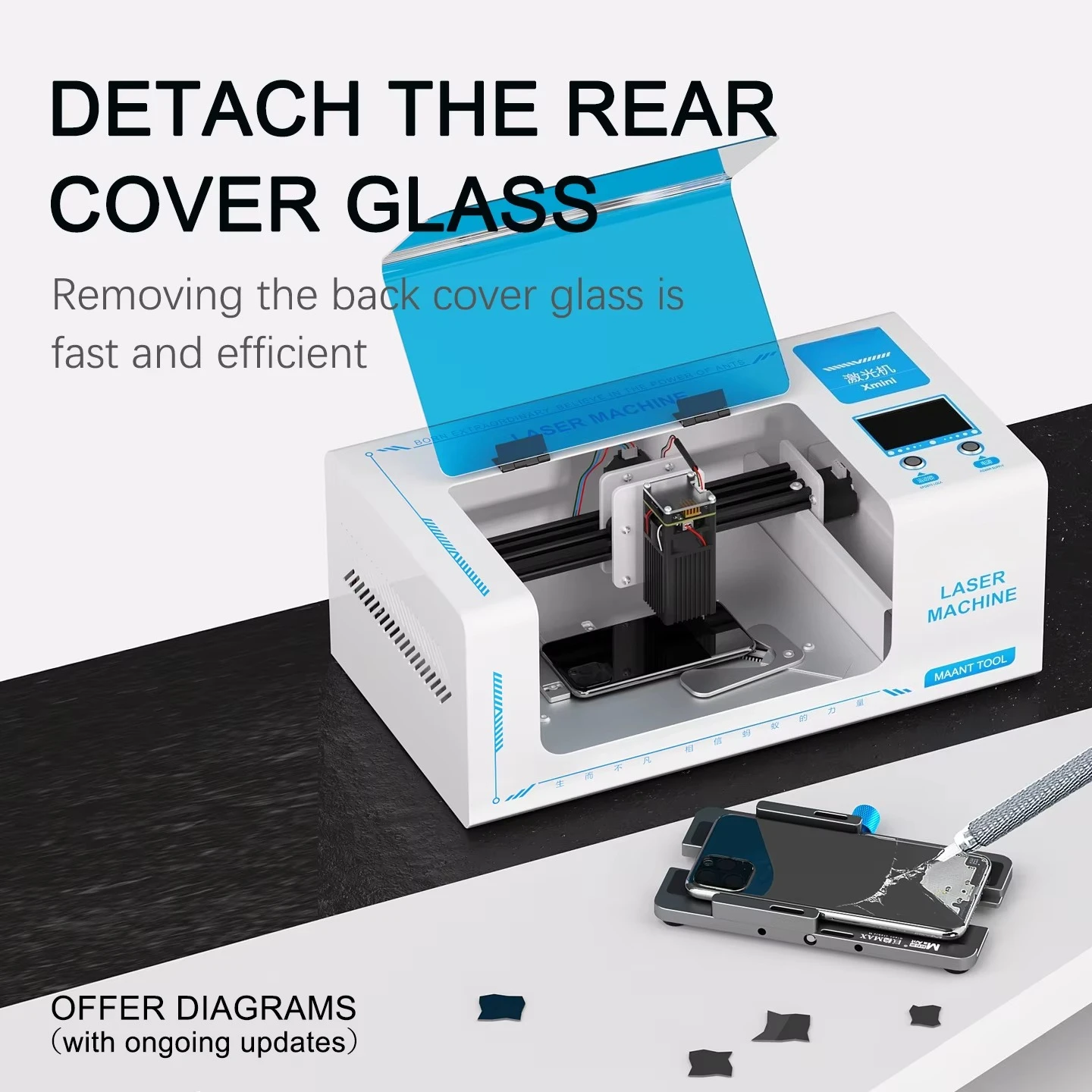 MAANT XMini Laser Screen Separator for iPhone Back Glass Bracket Removal Wholesale OEM ODM for Global Repair Chain Stores