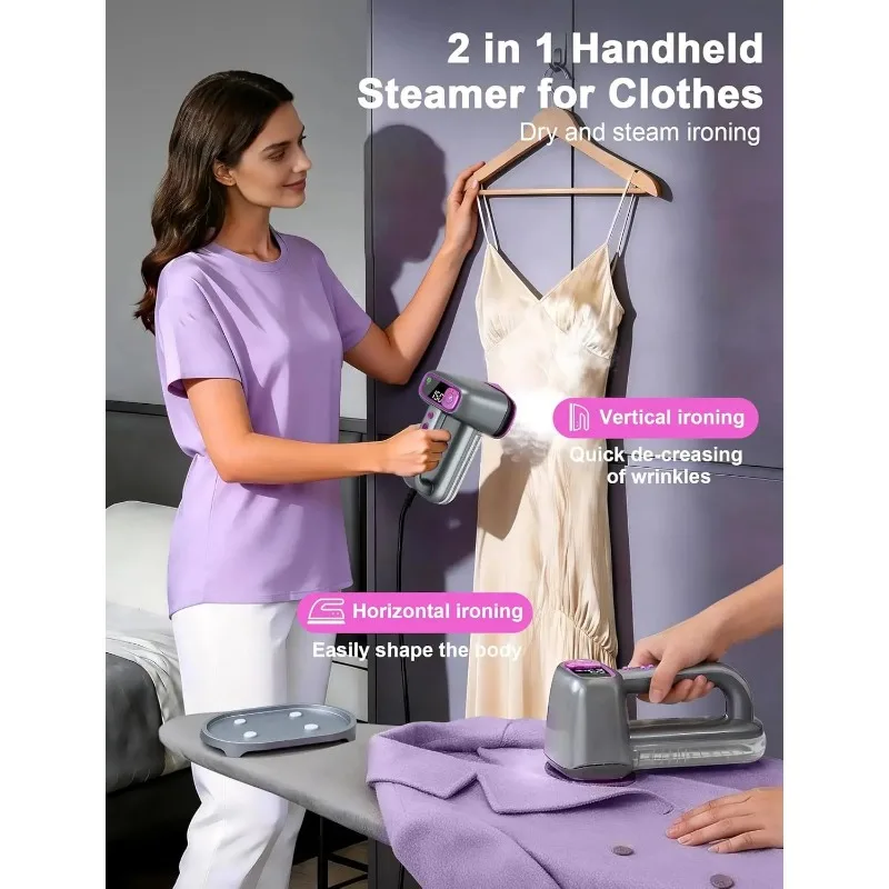 NEW Design 110v 220v 1200w 160ml Digital LCD Display Handheld Clothes Steamer with Self-cleaning Portable Garment Steamer