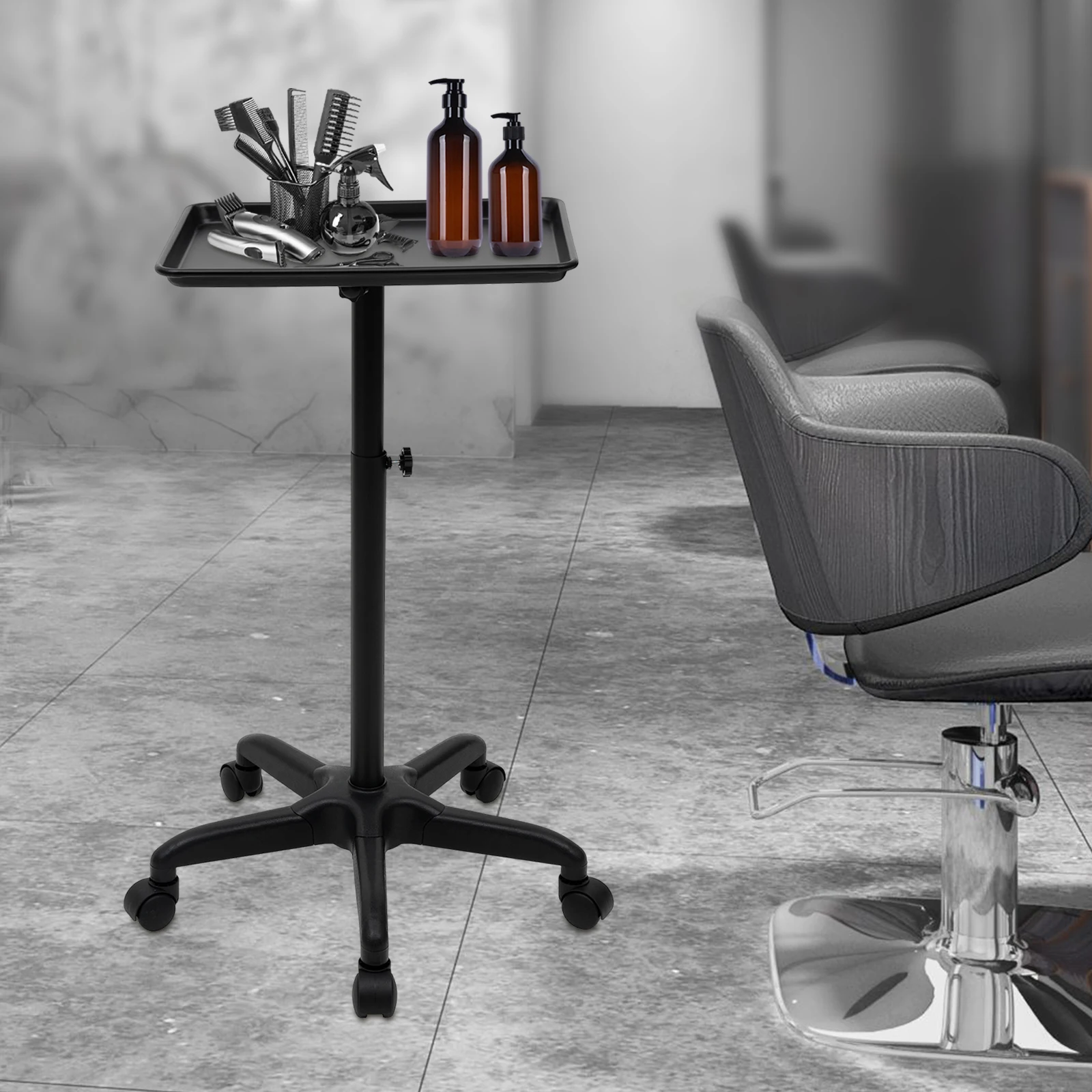 Chariot de Salon pour Coiffeurs - Hauteur Réglable, Plateau Grande Capacité, Capacité de Charge de 6 kg pour Salons de Coiffure