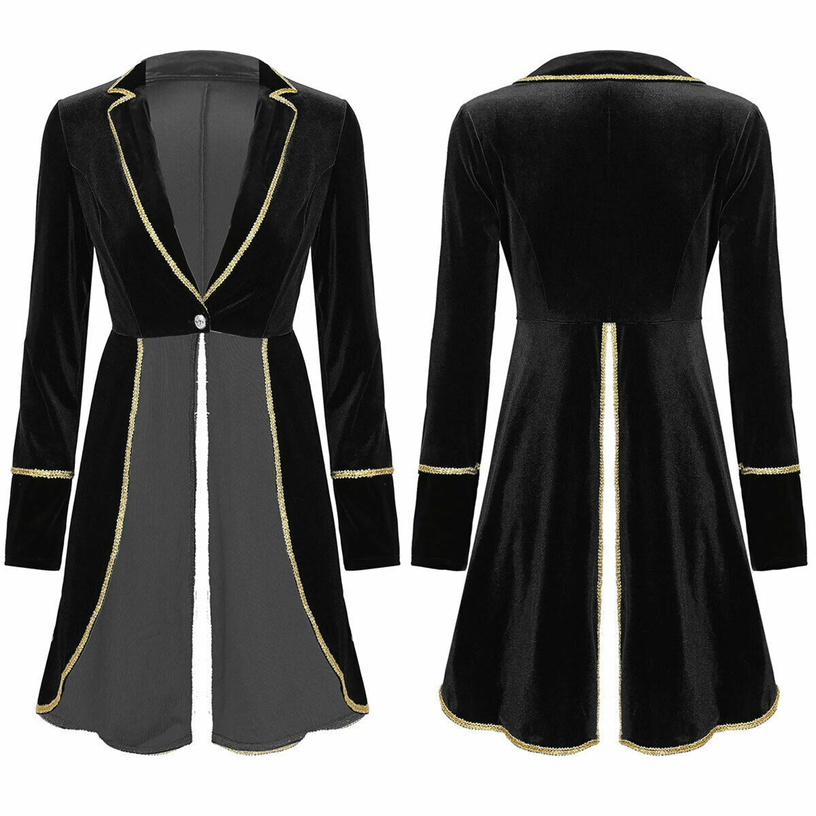 Tailcoat d'Halloween pour Femme, Costume de Maître de Anneau, Blazer en Velours à Manches sulf, Manteau de Noël, Carnaval, Cosplay, Festival, Tenue Rave