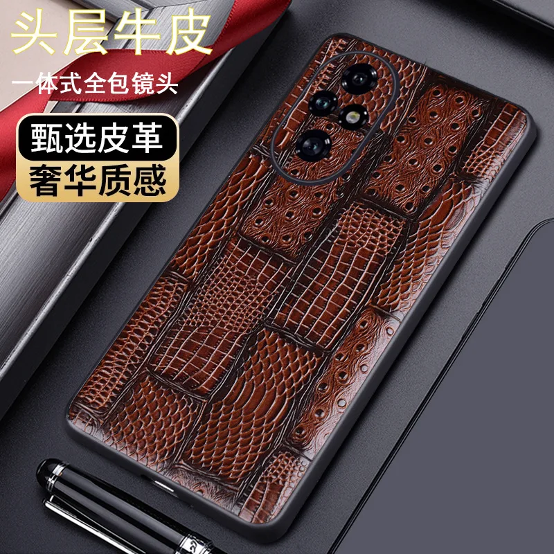 Wobiloo Luxury Genuine Leather Phone Cases For Honor 200 100 90 70 Honor200 Honor100 Pro Shockproof Back Cover Fundas Case