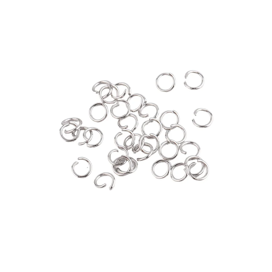 50pcs/lot Stainless steel open ring single-ring jewelry accessory 0.6X4mm Steel color In-oven real gold color In-oven rose gold