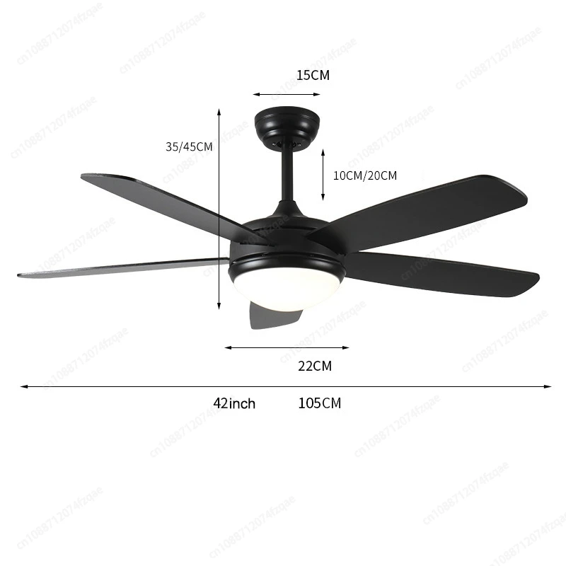 42/48/52 Inch Modern Minimalist Restaurant Living Room LED Ceiling Fan Light Intelligent Variable Frequency Silent Fan Light