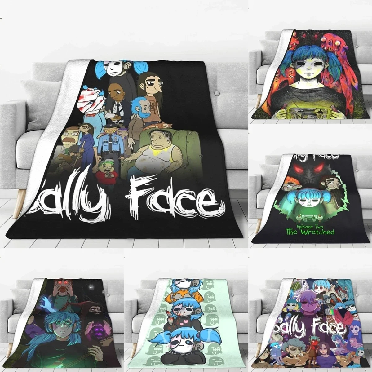 

Одеяло ужасов в стиле аниме Sally Face, коралловое флисовое плюшевое легкое одеяло для использования в помещении и на открытом воздухе, для путешествий