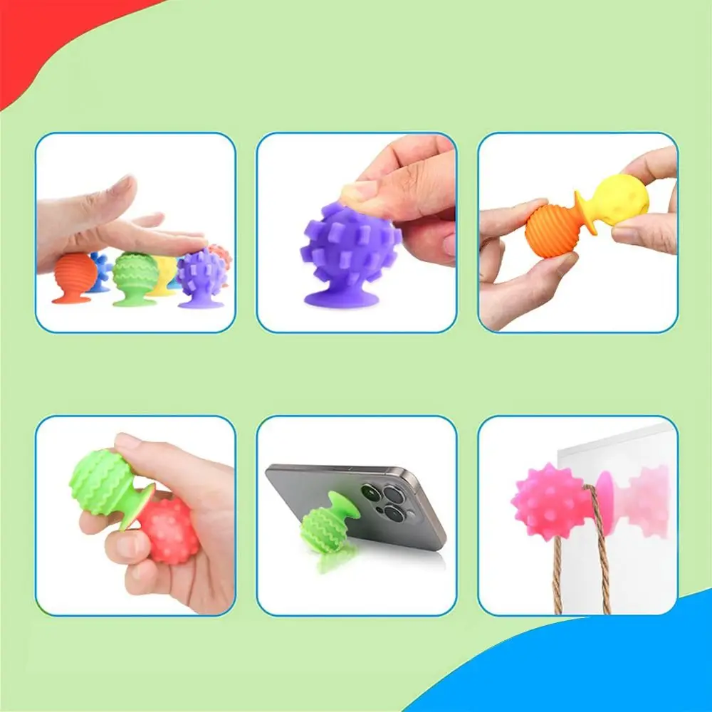 Soft With Suction Cup Sensory Fidget Toys Phone Stand Hook Silicone Toy Multifunction Stress Relief Building Blocks Toy Kids