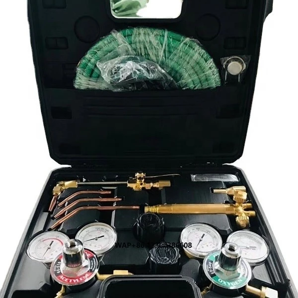 

Welding and Cutting Set with Bullnose Oxygen Acetylene Regulators Torch Welding Nozzles