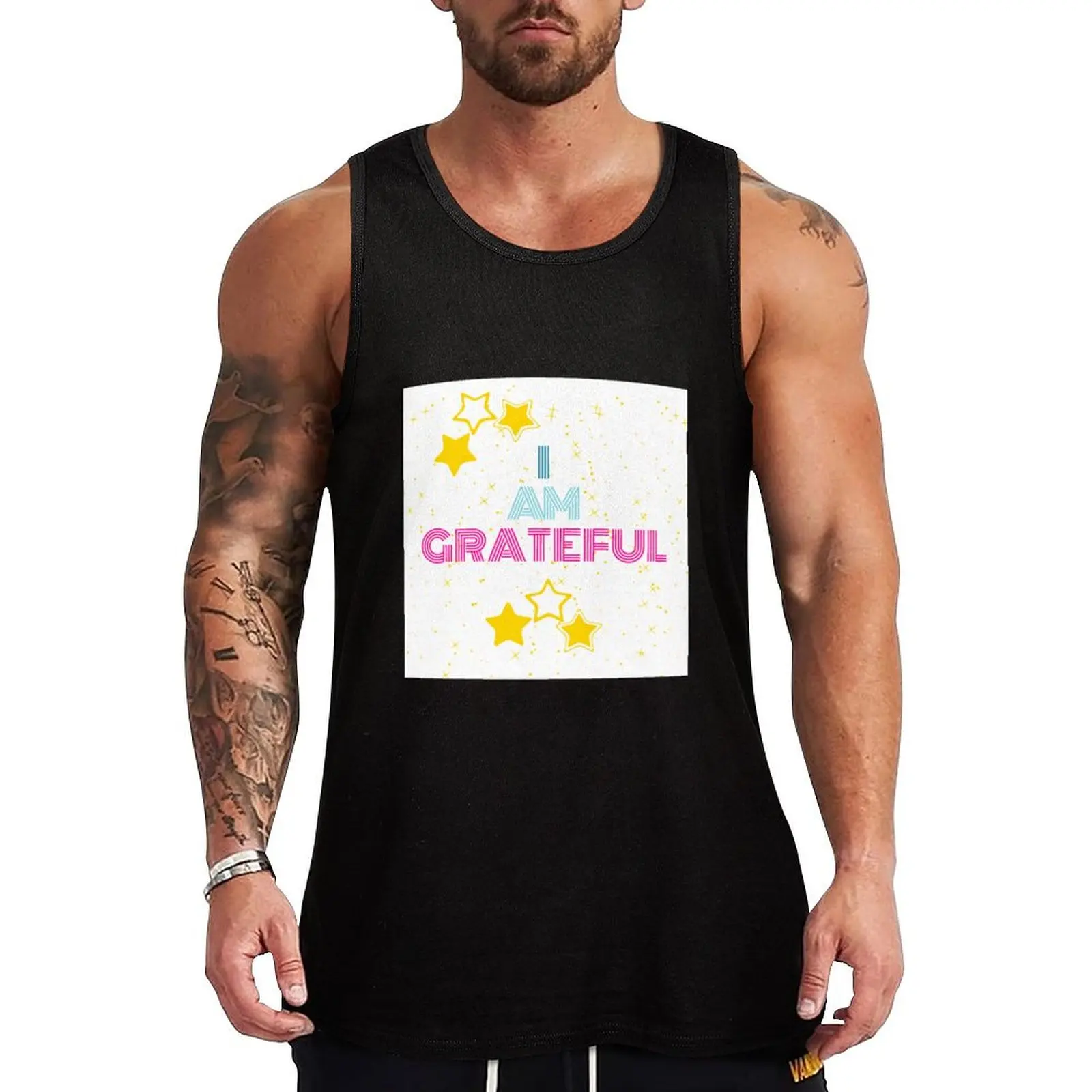 I AM GRATEFUL Tank Top men gym man sexy?costume