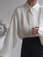 Chinese Style Women's Shirts Vintage Embroidered Blouse Heavy Industry Long Sleeve White Shirt Elegant Ladies Clothes Tops 2024