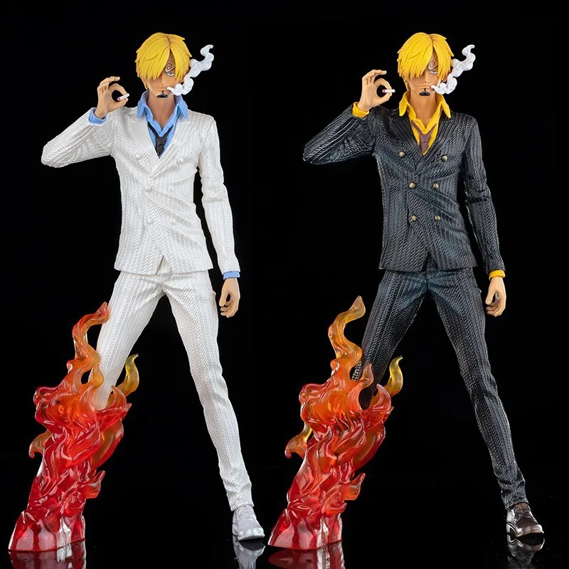 Anime One Piece Series Large Fantasy Smoking Bright Suit Action Figure Yamazaki Black Or White Model Ornament Kid Birthday Gift