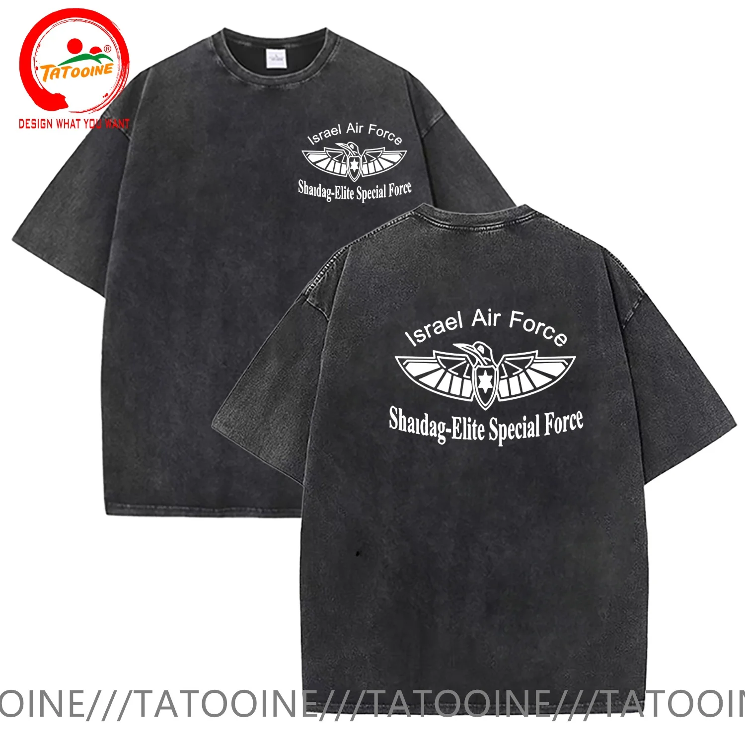 

Vintage Washed Cotton T-Shirt Israel Air Force T Shirt Men Summer Casual T Shirt Soft Fashion TeeShirt