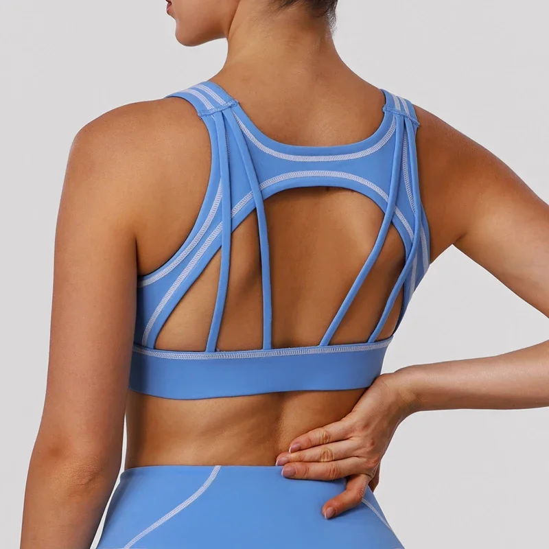 Women High Impact Fitness Yoga Bra Stretchy Soft Gym Crop Top Breathable Quick Dry Running Sports Underwear Workout Clothes