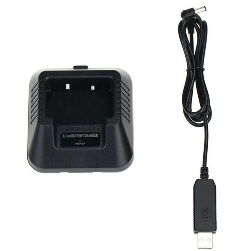 Cargador de batería para walkie-talkie, Cable de carga USB de repuesto para Baofeng UV-5R, UV-5RE, Radio bidireccional