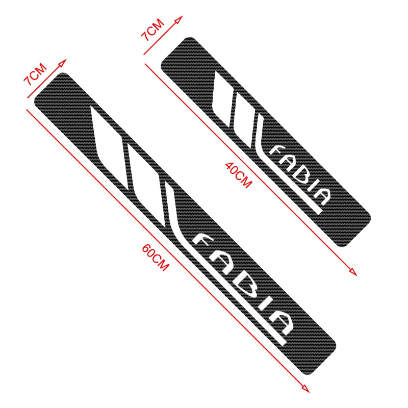 4pcs Car Door Sill Protector Carbon Fiber Sticker Anti Scratch For Skoda Fabia mk3 2023 mk1 2016 2022 mk2 mk4 5j 2019 2017 Acces