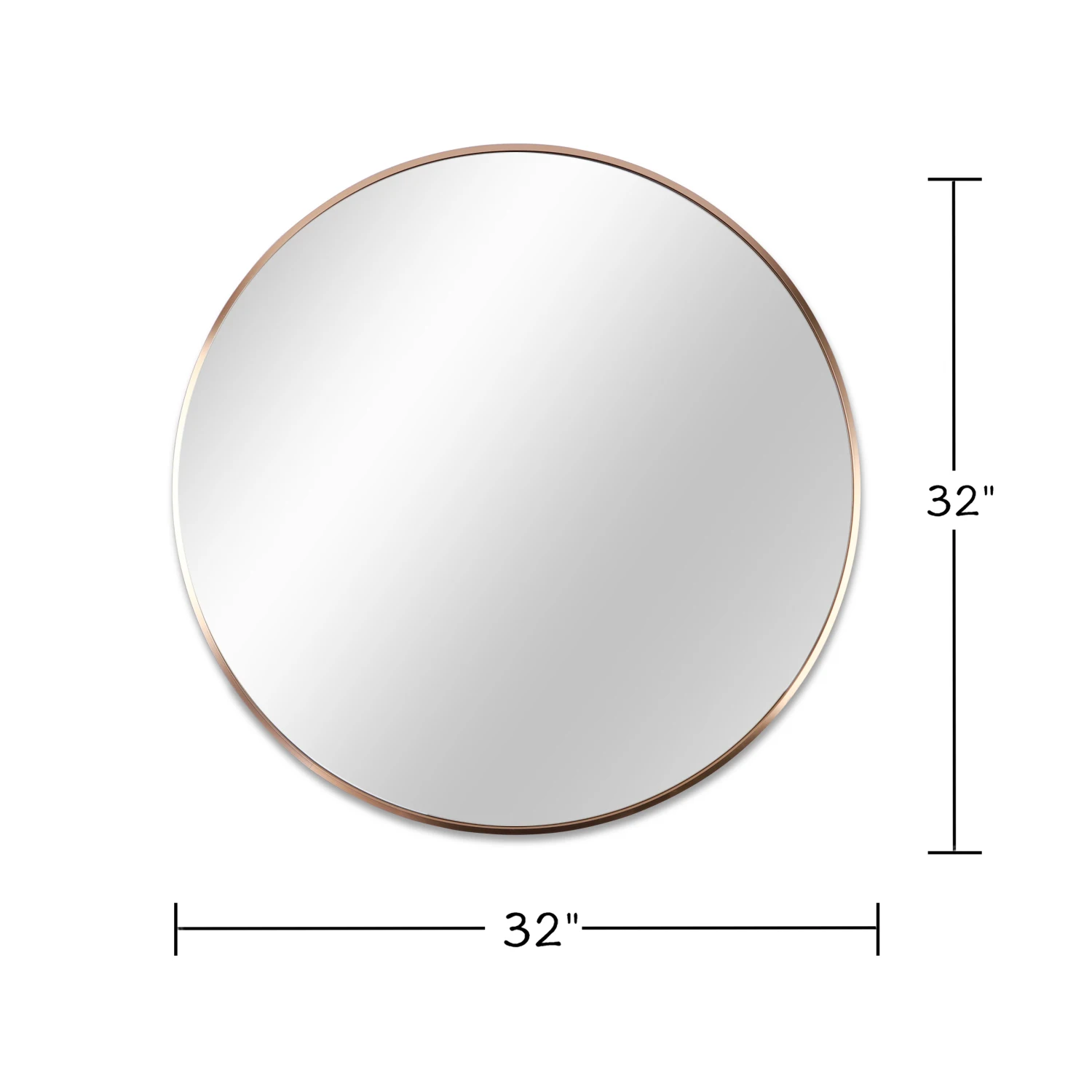 Gold 32 Inch Metal Round Bathroom Mirror