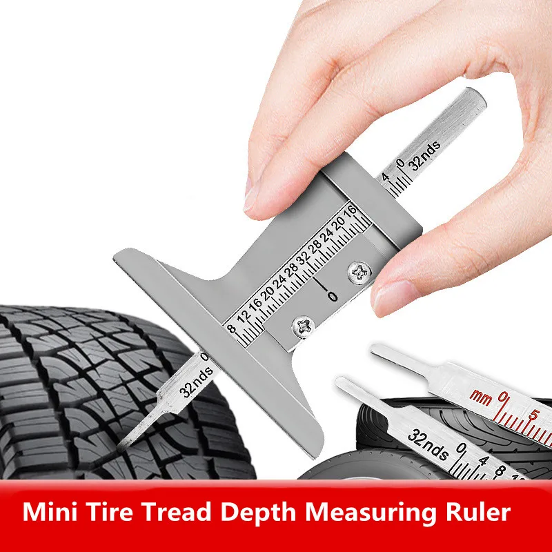 Car Tyre Tire Tread Depth Gauge Meter Ruler Durable And Reliable Easy To Stainless Steel Tire Ruler Easy To Operate Practical