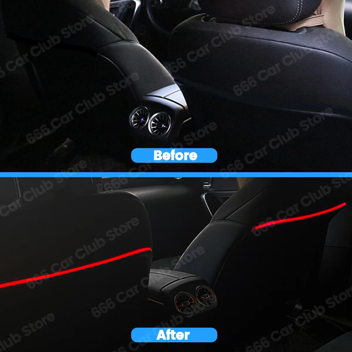 

256 farben LED Sitz Zurück Lampe Rückenlehne Dekorative lichter Für Mercedes Benz W177 W118 W247 B CLA GLB GLA APP Control