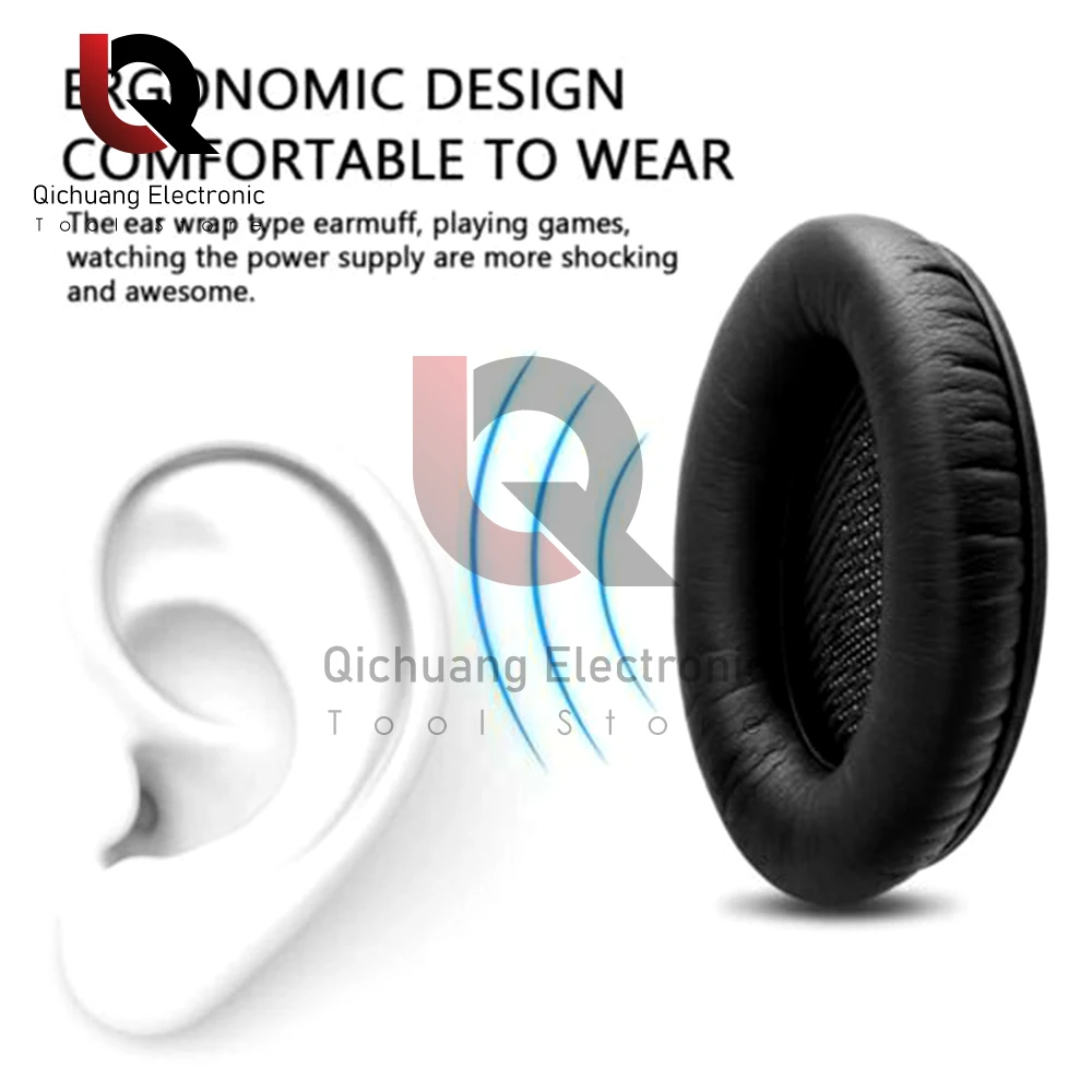 استبدال وسادات الأذن سماعات الرأس ل Bose quietcofort QC 2 15 25 35 وسادة الأذن QC2 QC15 QC25 QC35 سماعات أذن صوتية