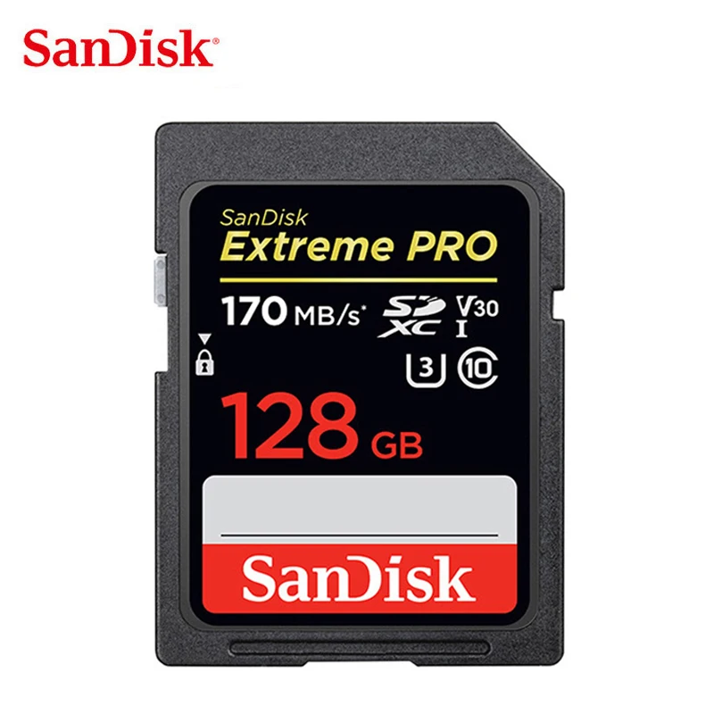 SanDisk Extreme Pro Memory Card 32GB SDHC U3 SD Card 64GB 128GB 256GB 170MB/s SDXC UHS-I Class 10 V30 4K Flash Card for Camera