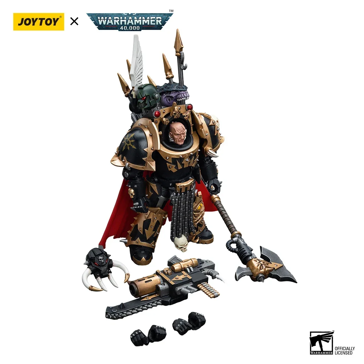 JOYTOY Warhammer 40K 1/18 ตัวเลขการกระทําอะนิเมะChaos Space Marines Black Legion Chaos Lord In Terminatorเกราะตัวเลขของเล่น